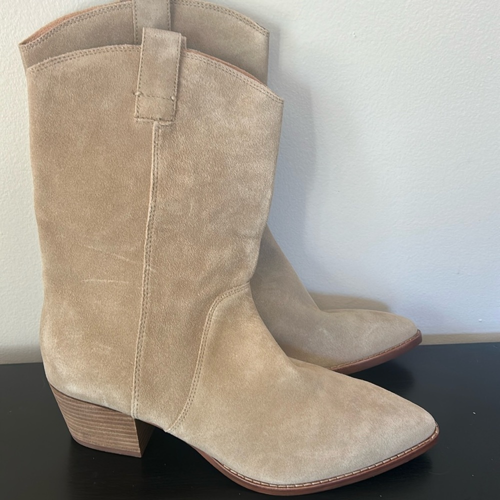 Madewell The Cassity Tall Western Boot in Suede NG673 Size 10.5